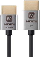 monoprice high speed hdmi cable - 3 feet - silver - active - 4k @ 60hz - 18gbps - 36awg - yuv - 4:2:0 - ultra slim series logo