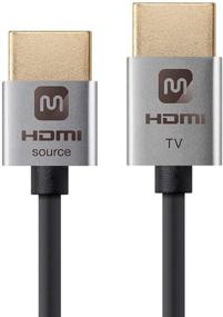 img 4 attached to Monoprice High Speed HDMI Cable - 3 Feet - Silver - Active - 4K @ 60Hz - 18Gbps - 36AWG - YUV - 4:2:0 - Ultra Slim Series