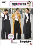 🧵 simplicity 8177 plus size sewing pattern for women: pants, vest or jacket, and top by mimi g style in sizes bb (20w-28w) logo