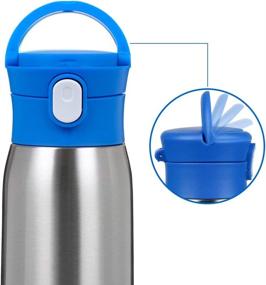 img 2 attached to 350ml 12oz Secura Vacuum Insulated Stainless Steel Straw Water Bottle - Blue with Handle