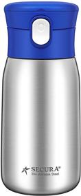 img 4 attached to 350ml 12oz Secura Vacuum Insulated Stainless Steel Straw Water Bottle - Blue with Handle