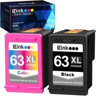 🖨️ e-z ink (tm) remanufactured replacement ink cartridges for hp 63xl 63 xl - officejet 3830 5255 4650 3833 envy 4520 deskjet 1112 3637 3630 3634 printer - includes 1 black, 1 tri-color logo