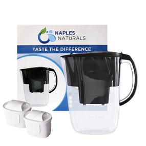 img 4 attached to 💧 Naples Naturals EF Alkaline Water Filter Pitcher - Purifies & pH-Boosts | Black 2.5L - Bonus Filter Included!