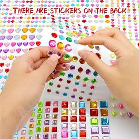 img 1 attached to 🔷 GUBCUB 632Pcs Gem Stickers Rhinestones Jewels Self Adhesive, Bling Crystal Stickers for DIY Crafts, Assorted Sizes - Perfect for Girls and Kids