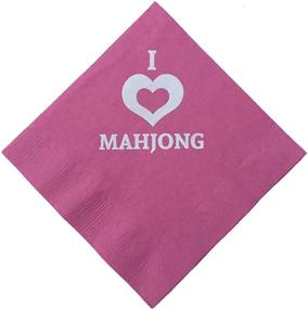 img 1 attached to Multi Colored Paper Beverage Cocktail Size Napkins - Mah Jongg Mahjong, 20 Count, Pink, Green, Blue, and Orange