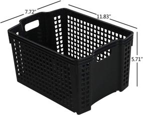 img 3 attached to 6-Piece Set of Yubine Stackable Black Plastic Storage Baskets