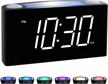 digital alarm clock for bedroom with usb chargers logo