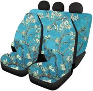 🌸 durable car seat protective cover with soft cherry blossoms design for most car suv truck front and back seats logo