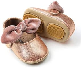 img 2 attached to 👶 Charming Baby Girls Mary Jane Flats: Cute Bow, Anti-Slip Rubber Sole Toddler Princess Dress Shoes!