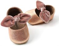 👶 charming baby girls mary jane flats: cute bow, anti-slip rubber sole toddler princess dress shoes! logo