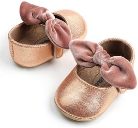 img 1 attached to 👶 Charming Baby Girls Mary Jane Flats: Cute Bow, Anti-Slip Rubber Sole Toddler Princess Dress Shoes!