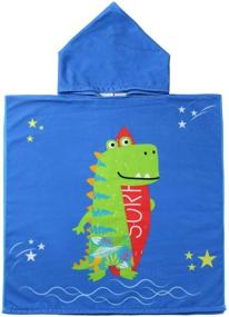 img 4 attached to Adorable Kids Hooded Beach Towel for 1-6 Year Olds: Boys and Girls Swim Pool Coverup, Bath Towel Wrap with Cute Cartoon Animals - Perfect Toddler Pool Towel!