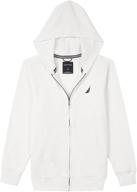 👕 nautica fleece hoodie heather x large boys' clothing: a stylish choice for fashionable hoodies & sweatshirts logo