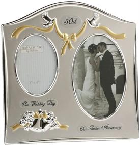 img 1 attached to 📸 Juliana 50th Golden Wedding Anniversary Photo Frame - Two Tone Silver Plated