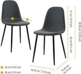 img 1 attached to Versanora Minimalista Fabric Set Chairs