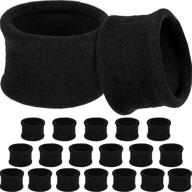 💪 extra strong 20-piece cotton stretch hair ties for thick, heavy, or curly hair - 6.5cm diameter - black logo