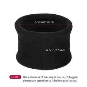 img 2 attached to 💪 Extra Strong 20-Piece Cotton Stretch Hair Ties for Thick, Heavy, or Curly Hair - 6.5cm Diameter - Black