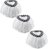 🧹 white microfiber mop head refills - pack of 3, easywring spin mop replacements for efficient cleaning logo