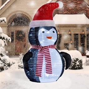 img 3 attached to Gresonic Lighted Pop-up Outdoor Penguin Decorations, 2.3Ft Pre-Lit Light Up Penguin, Collapsible Holiday Penguin for Home Indoor Lawn Yard Commercial Christmas Décor