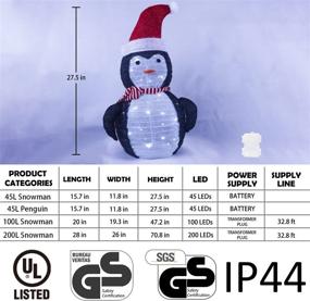 img 2 attached to Gresonic Lighted Pop-up Outdoor Penguin Decorations, 2.3Ft Pre-Lit Light Up Penguin, Collapsible Holiday Penguin for Home Indoor Lawn Yard Commercial Christmas Décor