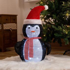 img 4 attached to Gresonic Lighted Pop-up Outdoor Penguin Decorations, 2.3Ft Pre-Lit Light Up Penguin, Collapsible Holiday Penguin for Home Indoor Lawn Yard Commercial Christmas Décor