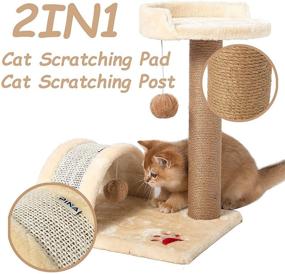 img 1 attached to 🐱 PINA Cat Tree Condo: Interactive Toy with Sisal Scratchers, Plush Platform, and Hanging Mouse Balls for Kittens & Cats