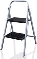 🪜 sumeid 2 step folding step stool with comfort handgrip, lightweight & compact design, enhanced safety with wide anti-slip treads & feet, 330 lbs capacity - ideal ladders for home, office & garage логотип