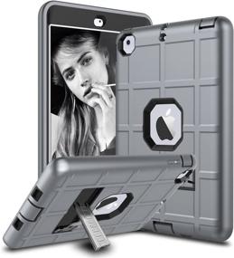 img 4 attached to Elegant Choise iPad Mini Case - Heavy Duty 3 Layer Armor Defender Protective Case for iPad Mini - Grey