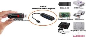 img 3 attached to AuviPal 3-Port Micro USB OTG Hub Adapter for Fire Stick 4K, Playstation Classic, Raspberry Pi Zero & More - Black
