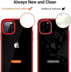 img 1 attached to 📱 TORRAS Crystal Clear iPhone 11 Pro Case - Non-Yellowing, Shockproof Slim Cover, Red