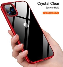 img 3 attached to 📱 TORRAS Crystal Clear iPhone 11 Pro Case - Non-Yellowing, Shockproof Slim Cover, Red