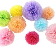 🎉 hazoulen tissue paper pom poms: vibrant party decorations - set of 12, 10"/12"/14 логотип