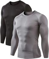 ultimate performance: devops 2 pack men's thermal long sleeve compression shirts logo