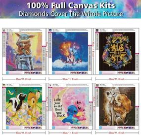 img 3 attached to 💎 Diamond Painting Kits for Adults: 6 Pack Cartoon 5D Full Drill Round Crystal Rhinestone Mosaic Making Supplies Diamond Art Craft Canvas for Perfect Home Wall Decoration (Diamond Dotz 12x12inch)