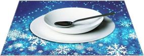 img 2 attached to 🌨️ WOOR Resistant Christmas Snowflakes Placemats for Enhanced SEO