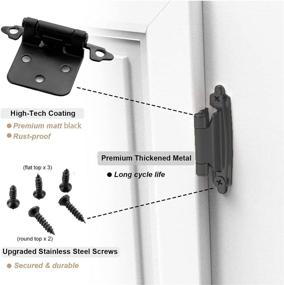 img 2 attached to 💡 Enhanced Self Closing Cabinet Hinges - 50 Pcs Overlay Matt Black with Upgraded Screws by Double Elite