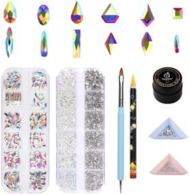 img 4 attached to 💎 Enhance Your Nail Art with Beetles Gel Polish Rhinestones: Crystal Glass AB Gems (120 + 3456 Pcs) - Perfect for Gel, Dip & Acrylic Powder with Nail Rhinestone Glue and Brush