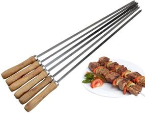 img 4 attached to NAJMECHOY 6 Piece Skewers Barbecue Stainless