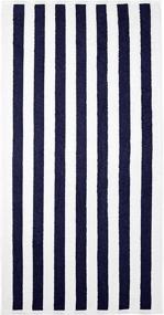 img 1 attached to 🏖️ Navy Blue Cabana Stripe Beach Towel - Pack of 2: Amazon Basics Towel for Beach Adventures