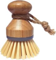 🧽 bamboo dish scrubber kitchen scrub brush for cleaning dishes, pots, pans, sink, and vegetables (1) logo