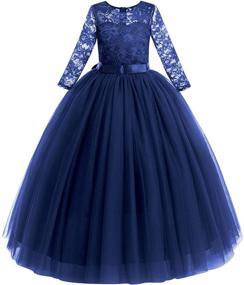 img 4 attached to «Принцесса Бордовая детская одежда: платье с вышивкой для подружки невесты на первом причастии»