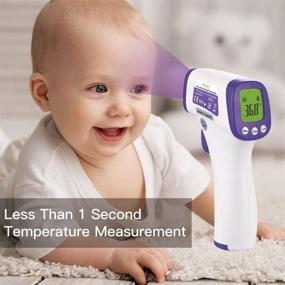 img 1 attached to Non-Contact Forehead Thermometer - Digital Infrared Thermometer with Fever Alarm, Accurate LCD Display for °F/°C Readings, Memory Function (Battery Not Included)