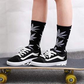 img 1 attached to 🍁 Century Star Unisex Thick Weed Leaf Maple Cotton Socks - Winter Athletic Crew Sports Socks