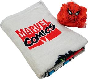 img 1 attached to 🕷️ Jay Franco Marvel Avengers Blast Towel & Loofah Set - Spiderman Theme - Super Soft & Absorbent Cotton - Official Marvel Product