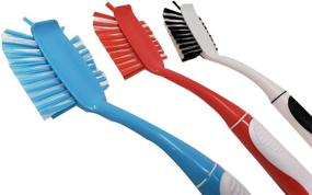 img 1 attached to 3 Pack Scrub Cleaning Brush for Dishes, Pans, Plates, Pots & Bathroom - Ergonomic Grip for Enhanced Comfort
