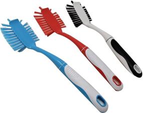 img 3 attached to 3 Pack Scrub Cleaning Brush for Dishes, Pans, Plates, Pots & Bathroom - Ergonomic Grip for Enhanced Comfort