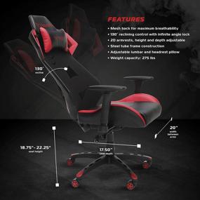 img 2 attached to 🎮 Unleash Your Gaming Potential with the Respawn 200 Racing Style Gaming Chair in Striking Red
