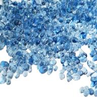 🌊 kiseer 1 lb clear sea glass beads for aquarium, fish tank, garden vase, succulent plants - sea blue color logo