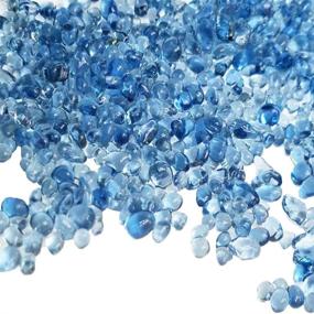 img 4 attached to 🌊 KISEER 1 LB Clear Sea Glass Beads for Aquarium, Fish Tank, Garden Vase, Succulent Plants - Sea Blue Color