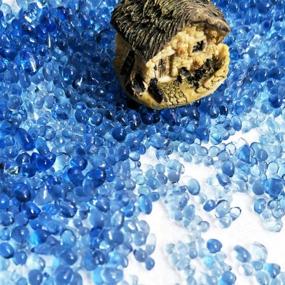 img 2 attached to 🌊 KISEER 1 LB Clear Sea Glass Beads for Aquarium, Fish Tank, Garden Vase, Succulent Plants - Sea Blue Color